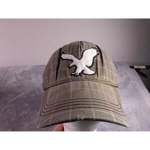 American Eagle Outfitters Mens Olive Green Grid Eagle Logo Flex Hat S/M